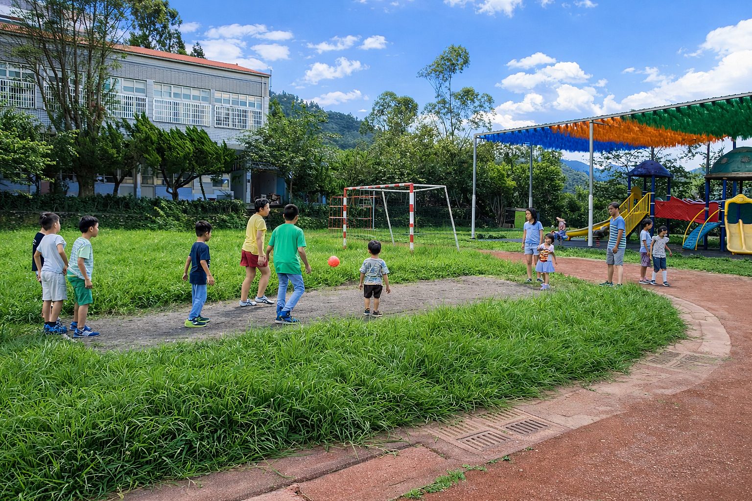 清境黑森林莊園(清境平價包棟) 清境國小：入住黑森林前的小確幸